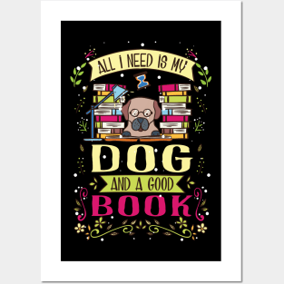 Book Lovers T Shirt library dog gift Posters and Art